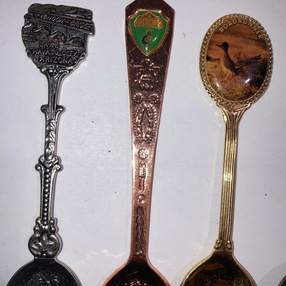 Lot of 5 Vintage Collectible Souvenir Travel Spoons Arizona Pewter Native Havasu - Picture 5 of 11